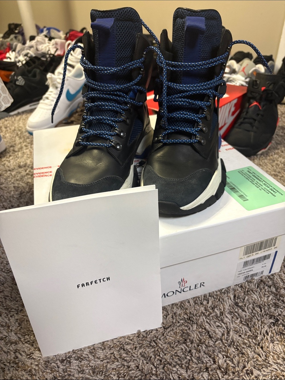 Moncler Black and Navy Men's High-Top Hiking Boots